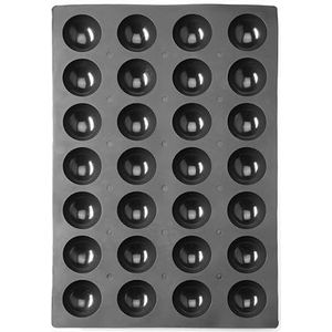 HENDI Halve bol siliconen bakvorm, 24 vormen, ø70x(H)35mm, anti-aanbaklaag, temperatuurbestendig van -30°C tot 230°C, semi-sphere bakvorm, 600x395x(H)35mm, siliconen