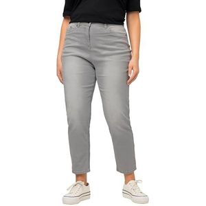 Ulla Popken Damesjeans, grijsbeige, 42 grote maten kort