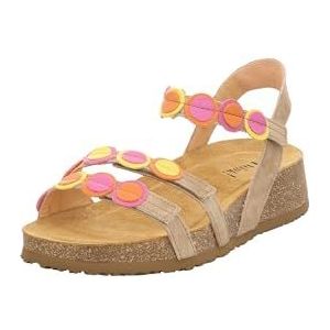 Think! dames KOAK chromfrei gegerbte nachhaltige Sandale, LINEN/KOMBI 4000