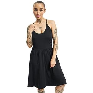 Urban Classics Damesjurk dames spaghetti jurk lichte zomerjurk, zwart (Black 00007), M