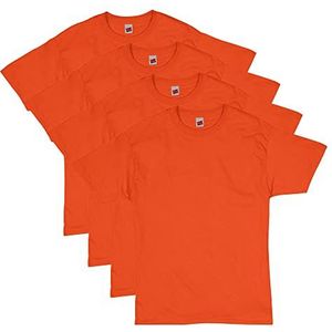 Hanes Heren Shirt (Pack van 4), ORANJE, XL