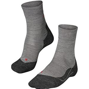 FALKE Heren HardloopSokken RU4 Endurance Wool M SO Wol Functioneel Material Anti-blaar 1 Paar, Grijs (Light Grey Melange 3830), 42-43