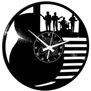 Instant Karma Clocks Vinyl wandklok LP, 33 omwentelingen, gitaar, basaccu, muziekinstrumenten, groep rok, handgemaakt, vintage