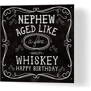Wuzci ""Nephew Jack Daniels Whiskey verjaardagskaart, 150 mm lengte x 150 mm breedte