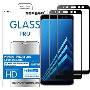 Novago displaybeschermfolie van gehard glas voor Samsung Galaxy A8 Plus 2018, A8+, 2 stuks