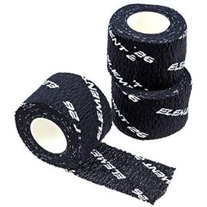 Element 26 Atletische gewichtheftape, scheurbare tilband, elastische haakgriptape, plakband met technologie zonder residu, eenvoudige scheurtape (zwart, 3 rollen - breedte 3,8 cm)