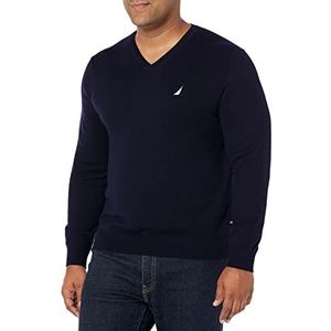 Nautica Heren Classic Fit Zachte Lichtgewicht Jersey V-hals Trui Pullover
