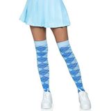 Leg Avenue Dames Argyle Knit Over de Knie Sokken Panty, Blauw, One Size
