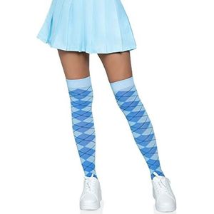 Leg Avenue Knit over the knee socks, One Size (Blauw)