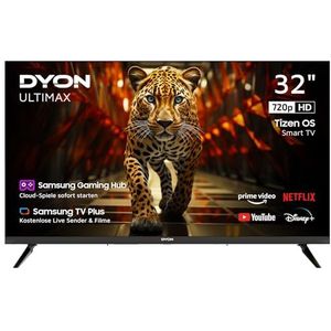 DYON ULTIMAX 32H-TI-W HD Smart TV met Samsung Tizen OS, Triple Tuner (DVB-C/-S2/-T2), Samsung Smart Hub, Prime Video, Netflix, Disney+ [2025]