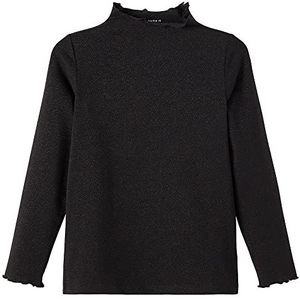 NAME IT Nkfrikort Ls Slim Top Noos T-shirt voor meisjes, zwart, 158 cm