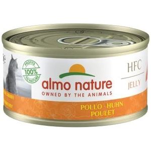 almo nature HFC Jelly natvoer voor volwassen katten, kip (24 blikjes à 70 g)