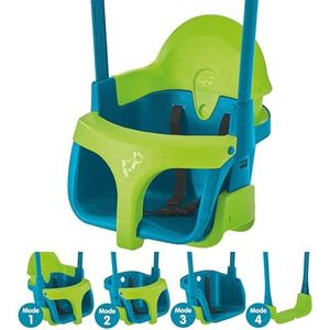 TP Toys TP900 maanden 4-in-1 verstelbaar Quadpod babyschommelzitje van 6 motten tot kinderen 8 jaar, groen-blauw, eenheidsmaat