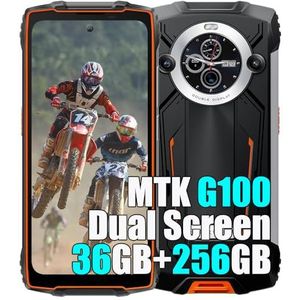 Blackview BV8200 4G Téléphone Portable Incassable 2025, 36Go+256Go/2TB, Double Écran 6.5"" FDH+, Android 14 Téléphone Débloqué, 8800mAh Smartphone Incassable Etanche, NFC,OTG,GPS,2 Ans Garantie, Orange