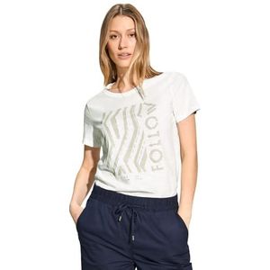 T-shirt met print op de voorkant, Vanilla White, S