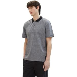 TOM TAILOR Denim Poloshirt voor heren, 34991 - Black Melange Mini Stripe, XS