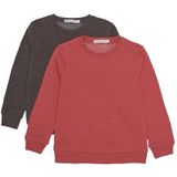 Minymo Sweatshirt - 2-pack - Tomatenpuree - Minymo - 4 jaar (104) - Sweatshirt