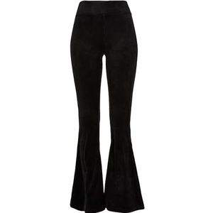 Urban Classics Dames High Waist Rib Velvet Leggings, sportieve dameslegging in slim fit pasvorm, verkrijgbaar in zwart, maten XS-5XL, zwart, 3XL