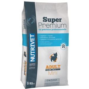 NUTRIVET - Super Premium - Mini voor volwassenen - tarwevrije kroketten - hond - rijk aan dierlijke eiwitten - 5 kg