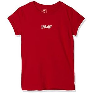 4F Girl'S T-shirt JTSD005 T-shirt, rood, 146 voor meisjes, Netto, 146 cm