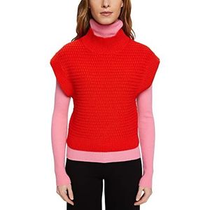 ESPRIT Mouwloze gebreide trui, rood, XL
