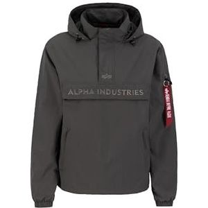 Alpha Industries Geborduurde Logo Anorak voor Mannen Greyblack