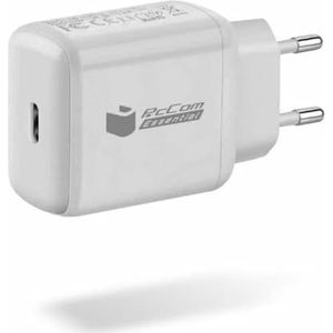 PcCom Wandlader + USB-C-kabel, wit, 20 W