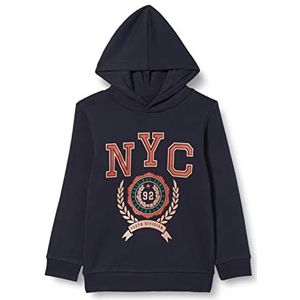 NAME IT Boy's NKMSMALLO LS Loose Sweat WH BRU Sweatshirt, Dark Sapphire, 122/128