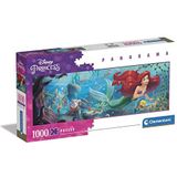 Clementoni 39658- Puzzel 1000 Stukjes Panorama Disney The Little Mermaid Puzzel Voor Volwassenen en Kinderen 14-99 jaar Meerkleurig