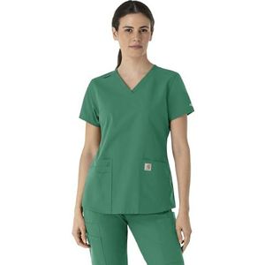 Carhartt Scrubs C12113 Women's Force® Modern Fit V-Neck Top - 4X - Hunter