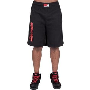 Gorilla Wear - Augustine Old School Shorts - zwart/rood - bodybuilding sport dagelijks leven vrije tijd met logo-opdruk licht en comfortabel voor optimale beweging