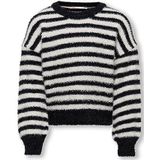 KIDS ONLY Kognewpiumo L/S Pullover Cp KNT Noos gebreide trui voor meisjes, zwart/strepen: egreet, 122/128 cm
