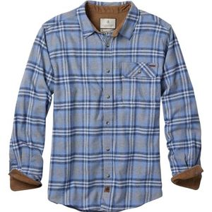 Legendary Whitetails Men's Tall Buck Camp Flannel, Long Sleeve Plaid Button Down Casual Shirt, Corduroy Cuffs, Mayberry, XX-Large