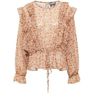 DreiMaster Vintage Damesblouse met lange mouwen 37323967-DR05, beige meerkleurig, S, Beige meerkleurig, S