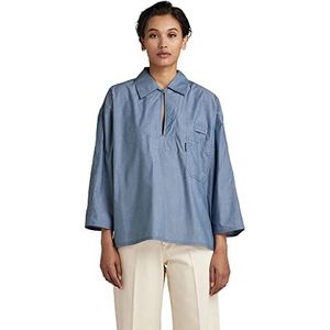 G-STAR RAW Dames Bowling Polo Ss Blouse, Blauw (Lt Cloud C894-0024), S
