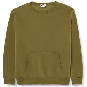 Yuka Gebreid sweatshirt voor heren met ronde hals polyester olijf maat XL, olijf, XL