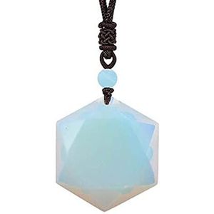 Natuurlijke Crystal Quartz hanger steen hanger touw ketting ketting, brand de opaal