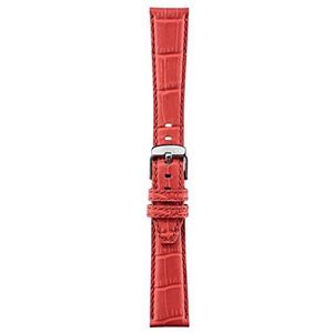 Unisex horlogeband Sport Collectie, mod. Soccer, kalfsleer met krokodillenstructuur - A01X4497B44, rood, 20 mm