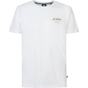 Petrol SS Classic Print T-shirt voor heren, Briljant wit, XS