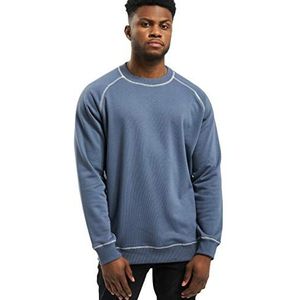 Urban Classics Heren Contrast Stitching Crew Sweatshirt, Vintage blauw, M