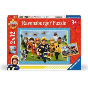 Ravensburger Kinderpuzzle 12001031 - Fireman Sam - 2x12 Teile Fireman Sam Puzzle für Kinder ab 3 Jahren