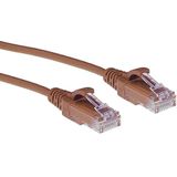 ACT CAT6 Netwerkkabel, U/UTP LSZH LAN Kabel Dun 3.8mm Slimline, Flexibele Snagless Ethernet Kabel Met RJ45 Connector, Voor Gebruik In Datacenters, 0.15 Meter, Bruin - DC9230
