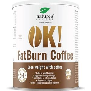 Nature's Finest OK!FatBurn Coffee | Koffiedrank met 5 in 1 effect voor meer energie en gewichtsverlies | Met actieve ingrediÃ«nten L-carnitine, vlierbes en guarana