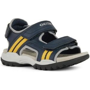 Geox J Borealis Boy A Sandalen voor jongens, Navy OchreYellow, 33 EU