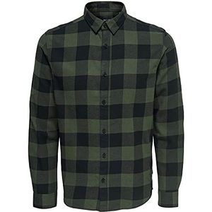 Only & Sons NOS Onsgudmund Ls Checked Shirt Noos vrijetijdshemd,groen (Forest Night Forest Night),L