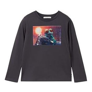 Klassiek T-shirt - Lange Mouwen - Ronde Hals - Print - Katoen - Regular Fit