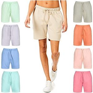 Light & Shade Dames Pastel & Brights Loungewear Sweat Shorts Joggers Joggingbroek, Zand, Large