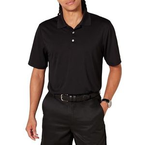 Amazon Essentials Men's Sneldrogend golfpoloshirt met normale pasvorm (verkrijgbaar in grote en lange maten), Zwart, M