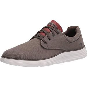 Skechers Status 2.0 Burbank Sneaker voor heren, Donker Taupe Canvas, 45.5 EU