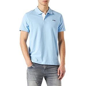 Schott NYC psmilton poloshirt voor heren, Sky/wit, S
